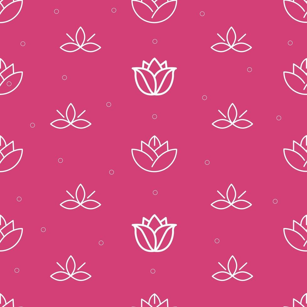 Pink seamless pattern with lotus vector