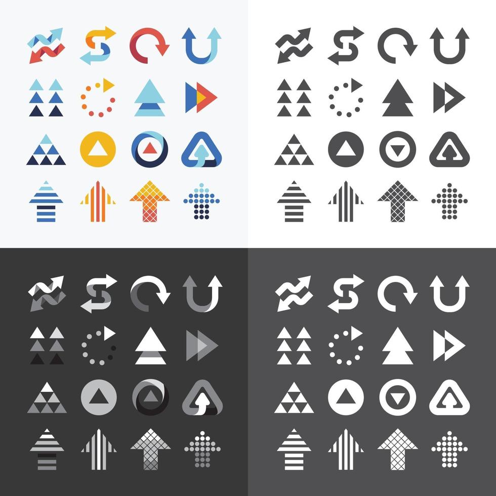 iconos de flecha establecer diseño vectorial. vector