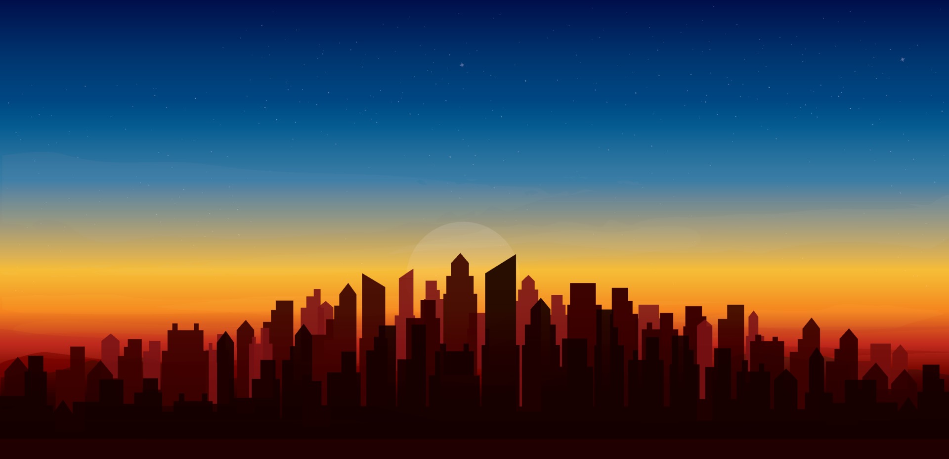 modern city skyline sunset landscape backgrounds vector illustration EPS10 2093076 Vector Art at