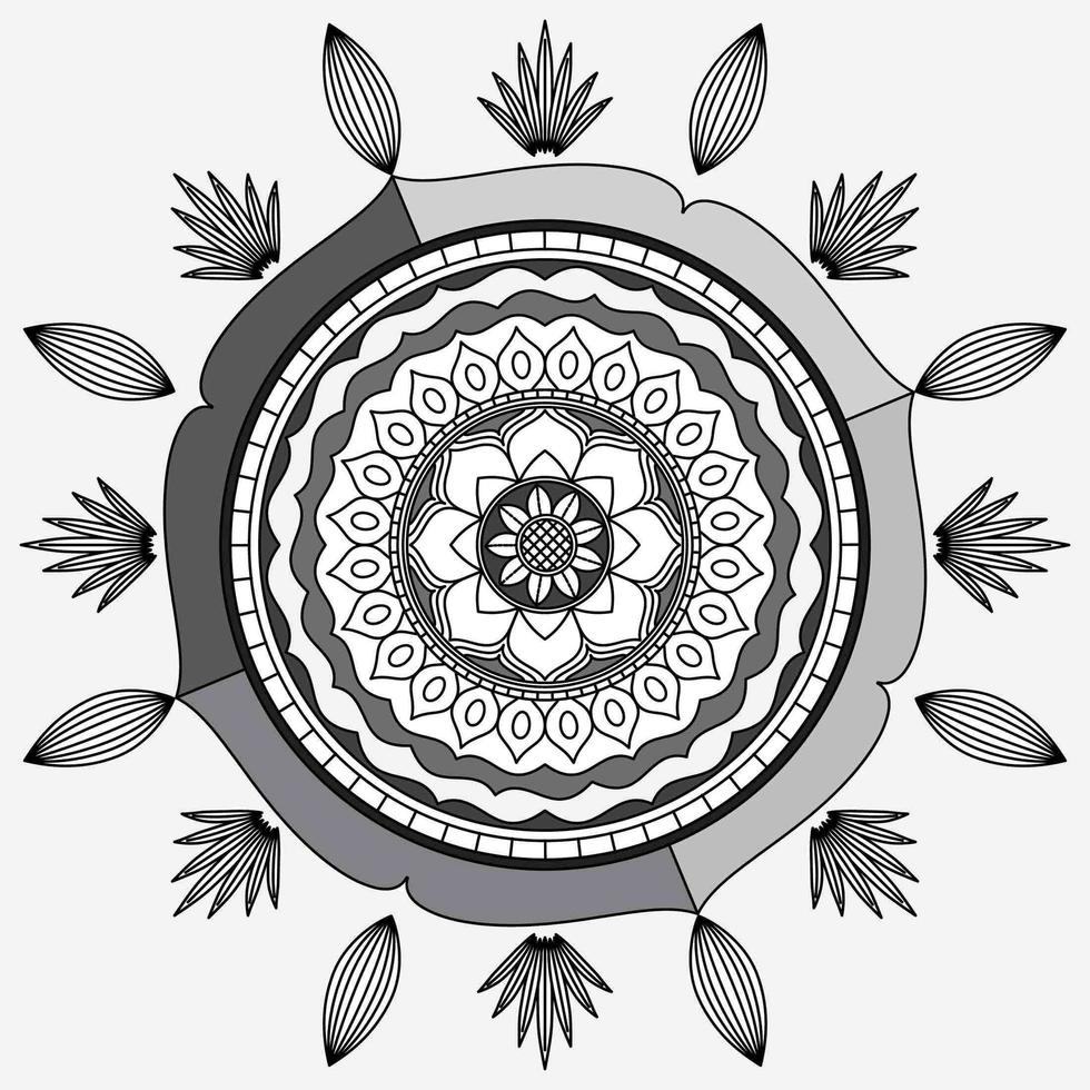 patrón circular en forma de mandala, adorno decorativo en estilo oriental, fondo de diseño de mandala ornamental con enredaderas, pájaros y mariposas vector gratuito