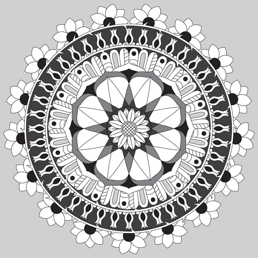 patrón floral circular en forma de mandala, adorno decorativo en estilo oriental, fondo de diseño de mandala ornamental vector gratuito