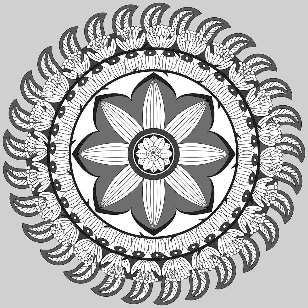 patrón floral circular en forma de mandala, adorno decorativo en estilo oriental, fondo de diseño de mandala ornamental con enredaderas vector gratuito