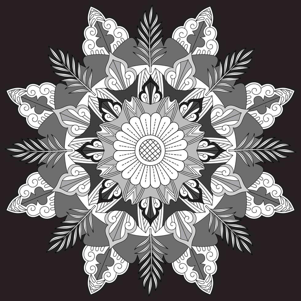 patrón circular en forma de mandala, adorno decorativo en estilo oriental vector