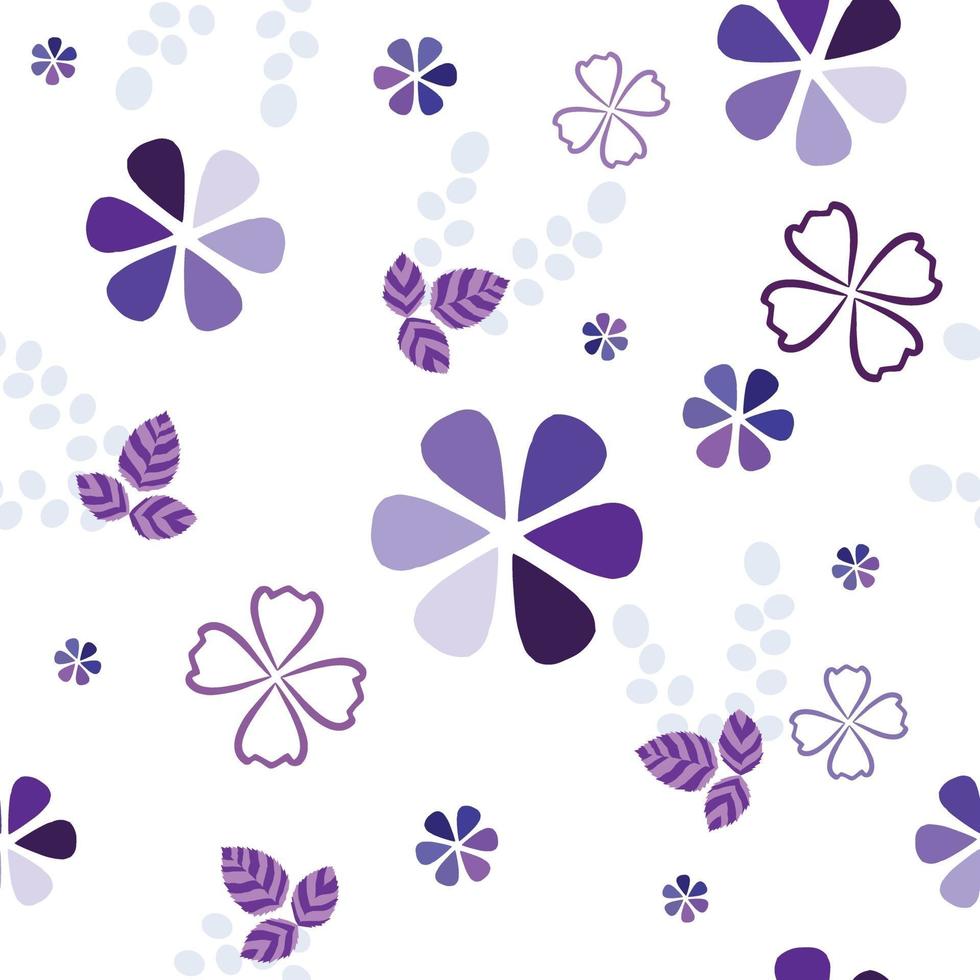 Simple geometric flowers vector pattern