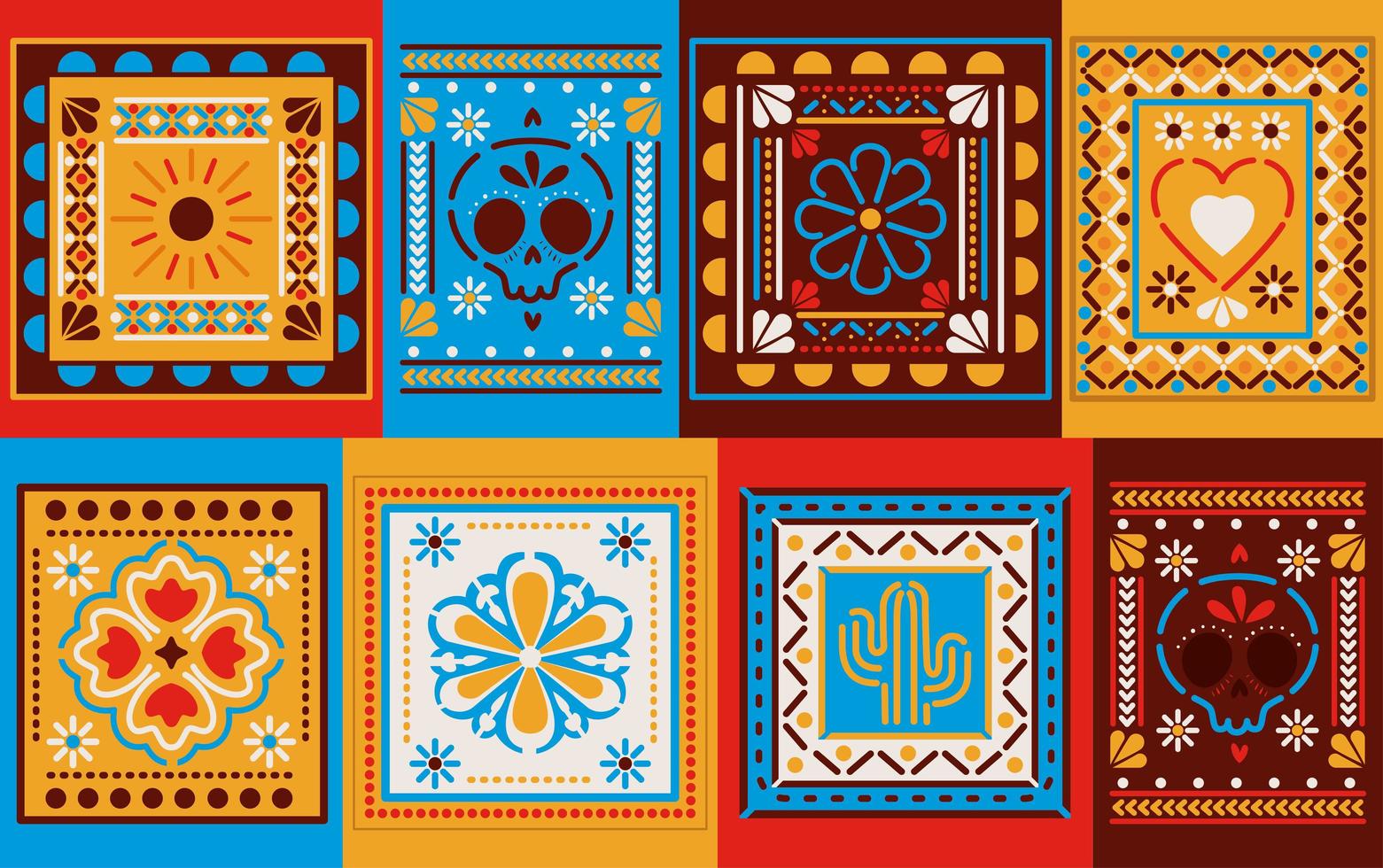 azulejos de colores mexicanos vector