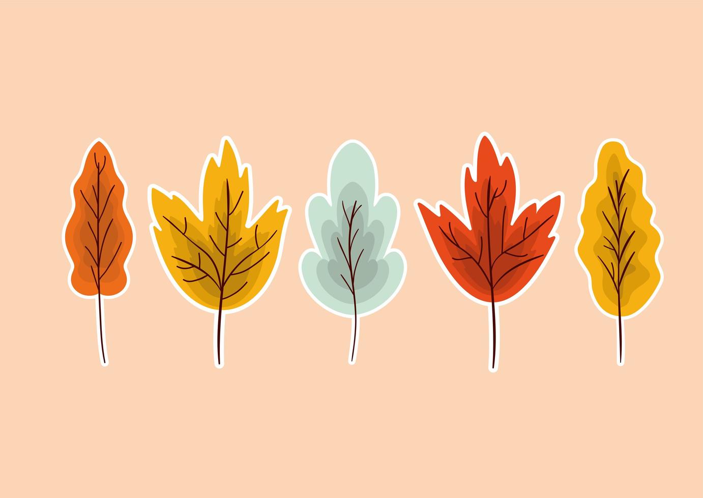 diseño de vector de conjunto de hoja de otoño