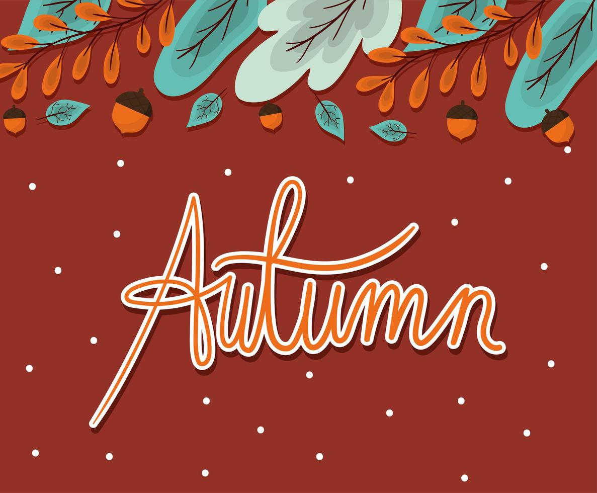 banner de otoño con hojas vector