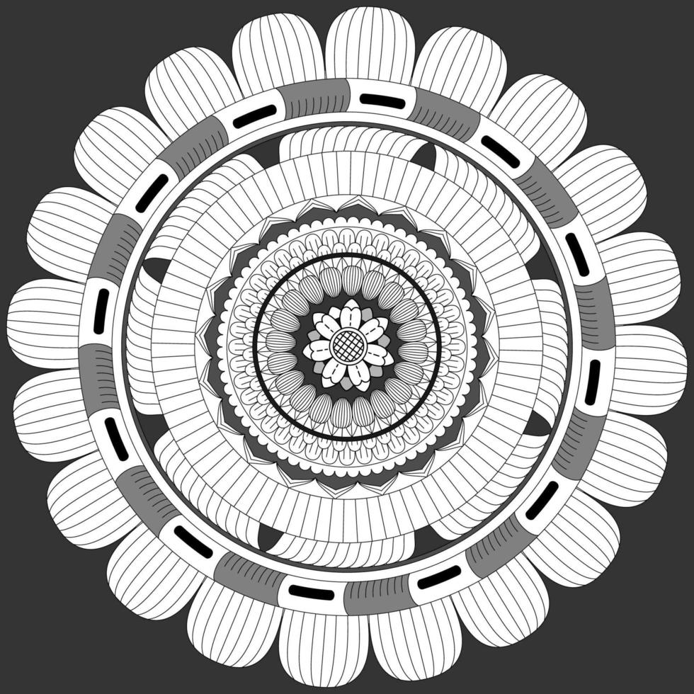 patrón circular en forma de mandala, adorno decorativo en estilo oriental vector