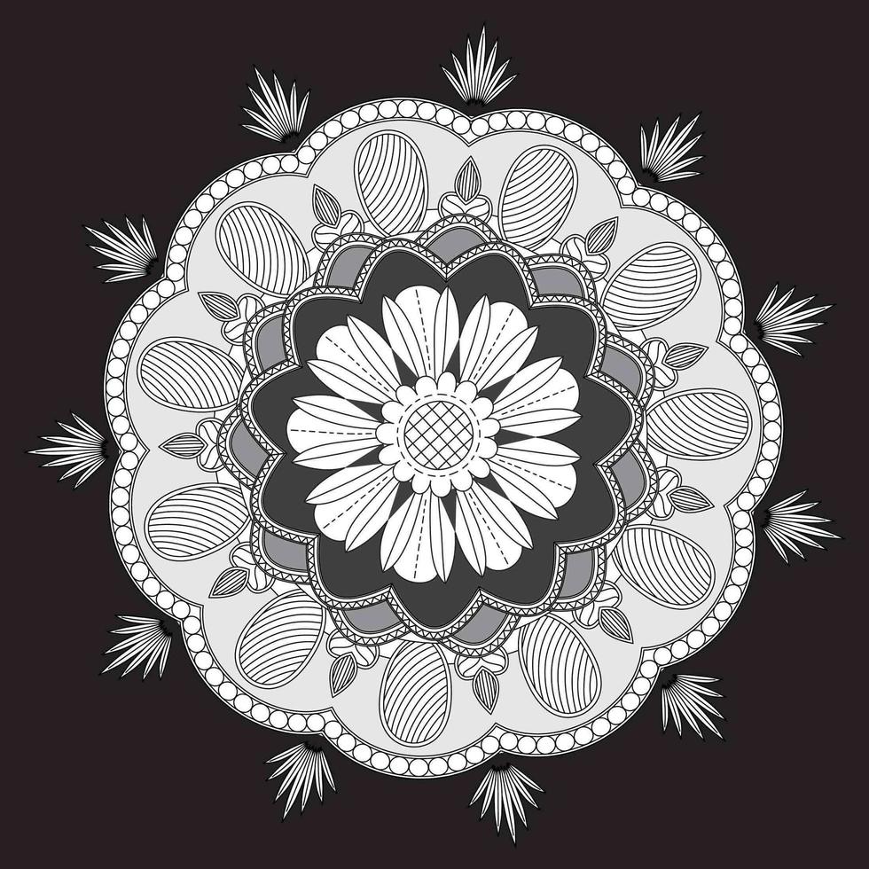 Circular Pattern In Form Of Mandala, Decorative Ornament In Style vector
