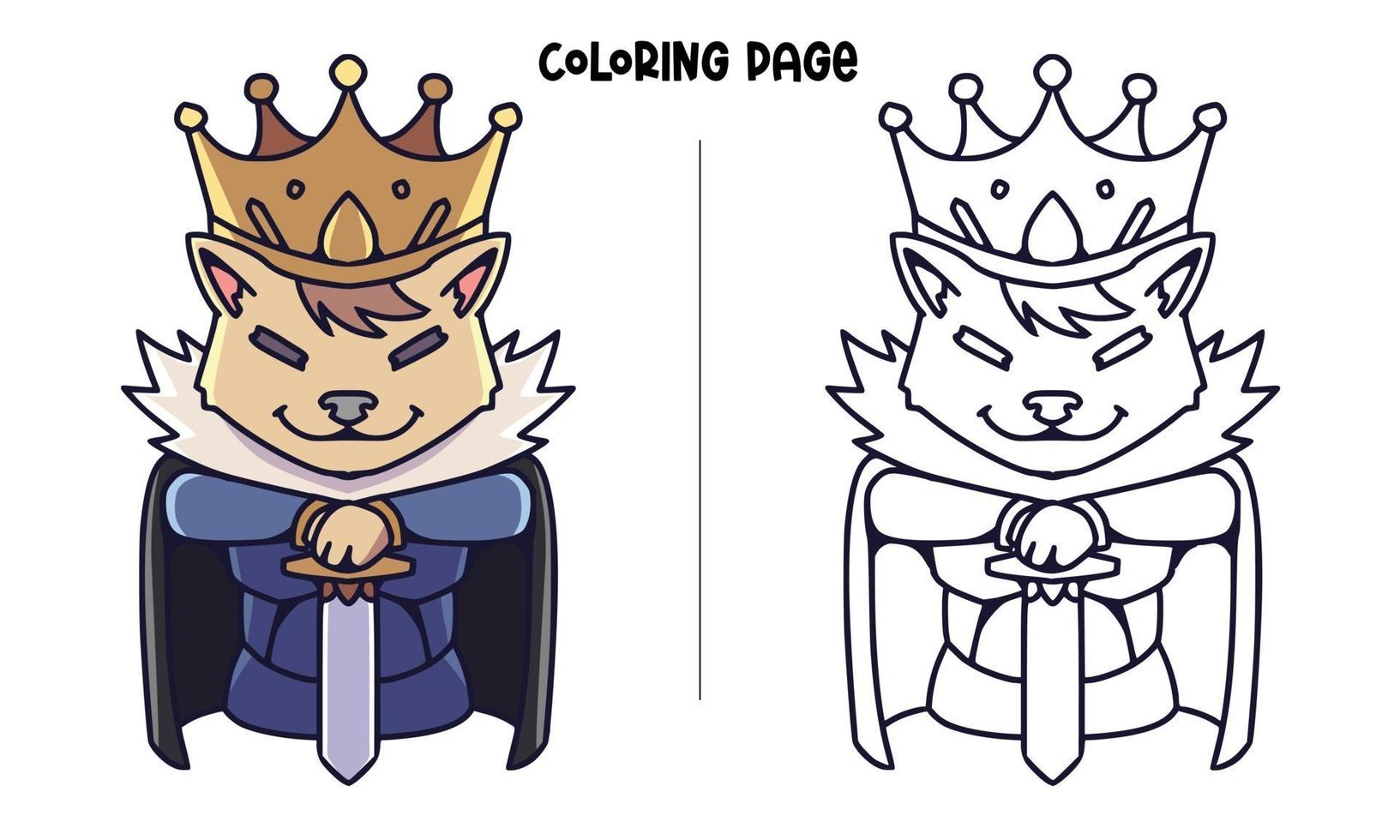 The Majesty Of Wolf Coloring Page vector