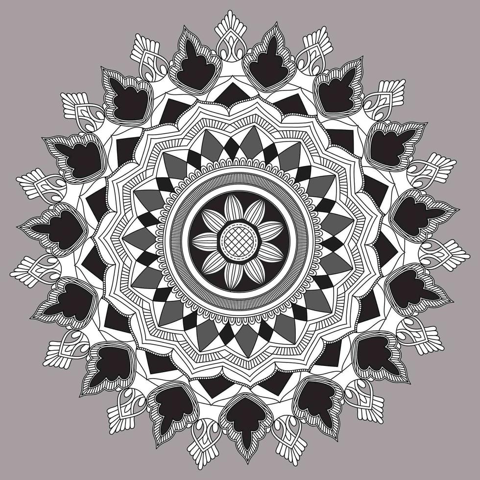 patrón circular en forma de mandala, adorno decorativo en estilo oriental vector