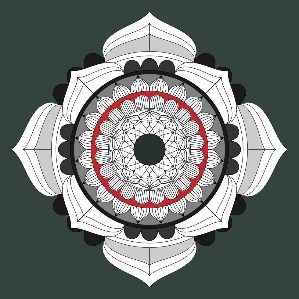 patrón circular en forma de mandala, adorno decorativo en estilo oriental vector