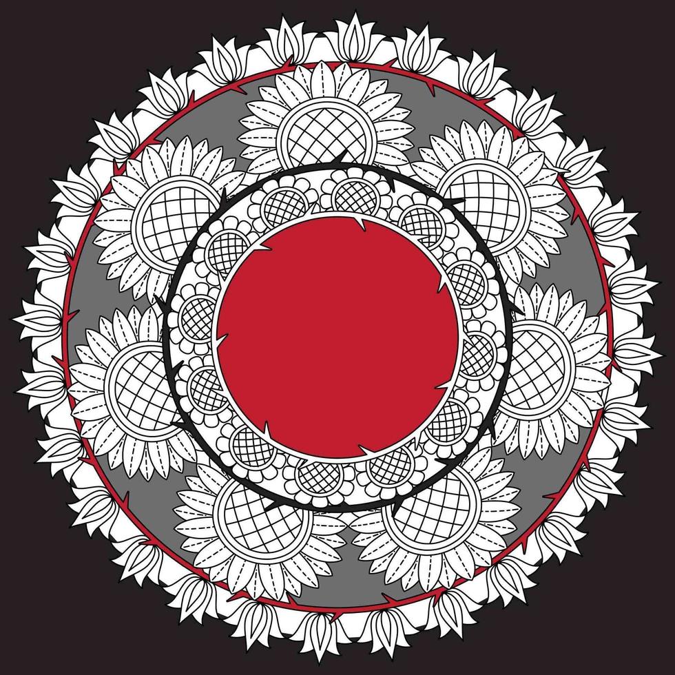 patrón circular en forma de mandala, adorno decorativo en estilo oriental vector