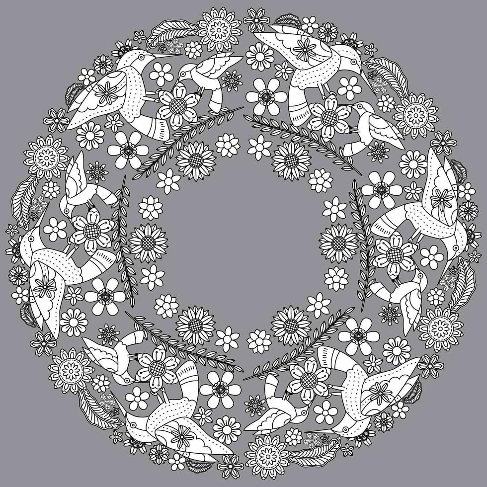 diseño floral mandala vector