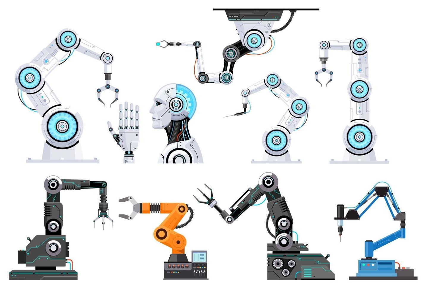 Robotic engineering vector illustration.