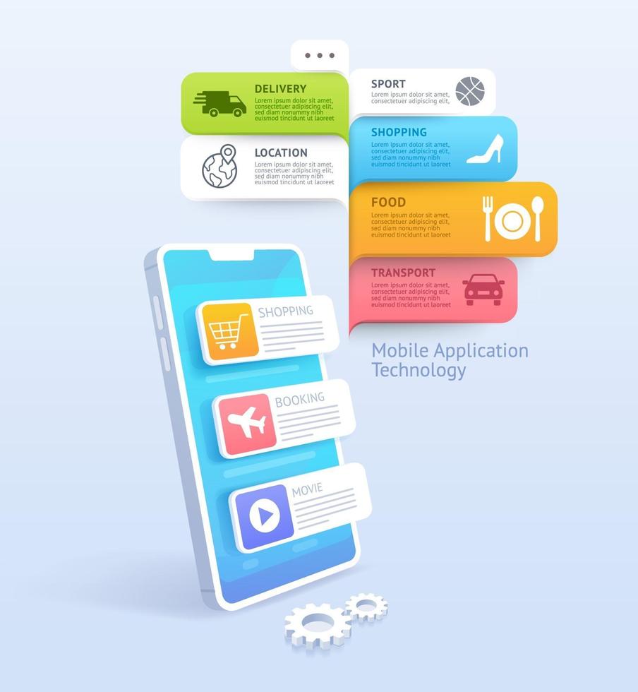 Mobile application technology vector illustration