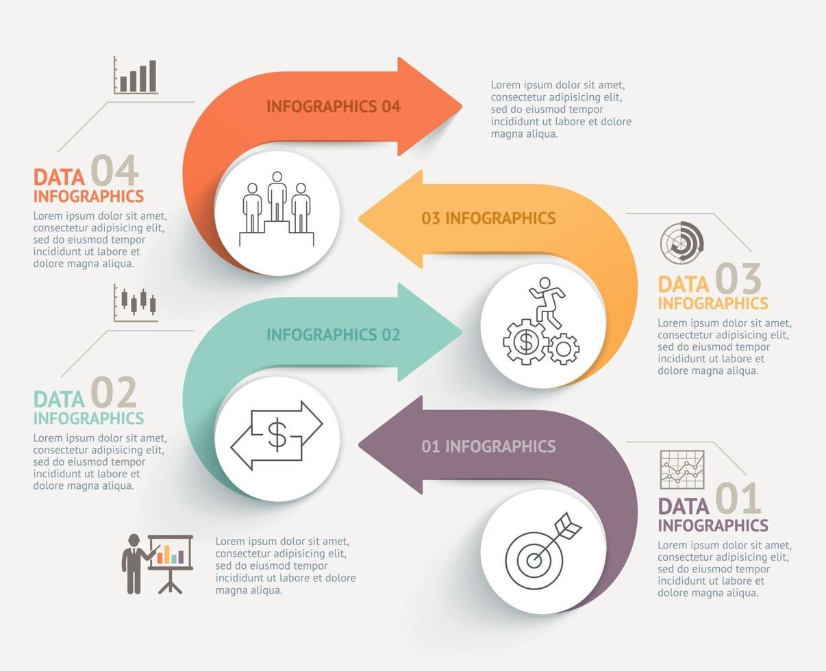 Business infographic timeline template background. Vector illustration.