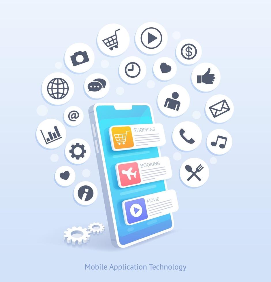 Mobile application technology vector illustration