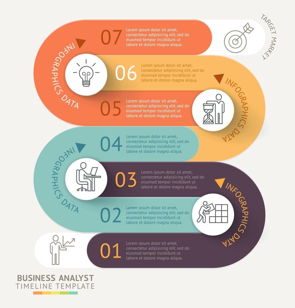 Fondo de plantilla de línea de tiempo de infografías de negocios. ilustración vectorial. vector