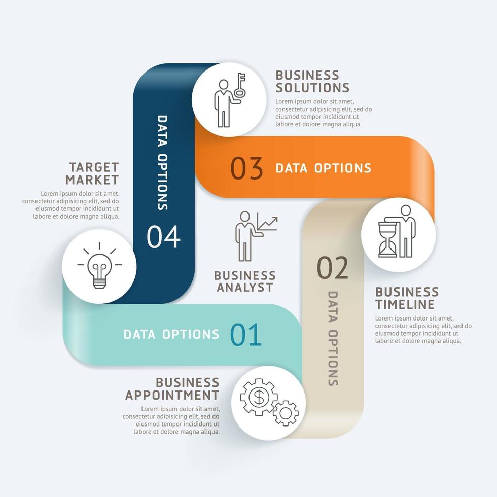 Fondo de plantilla de línea de tiempo de infografías de negocios. ilustraciones vectoriales. vector