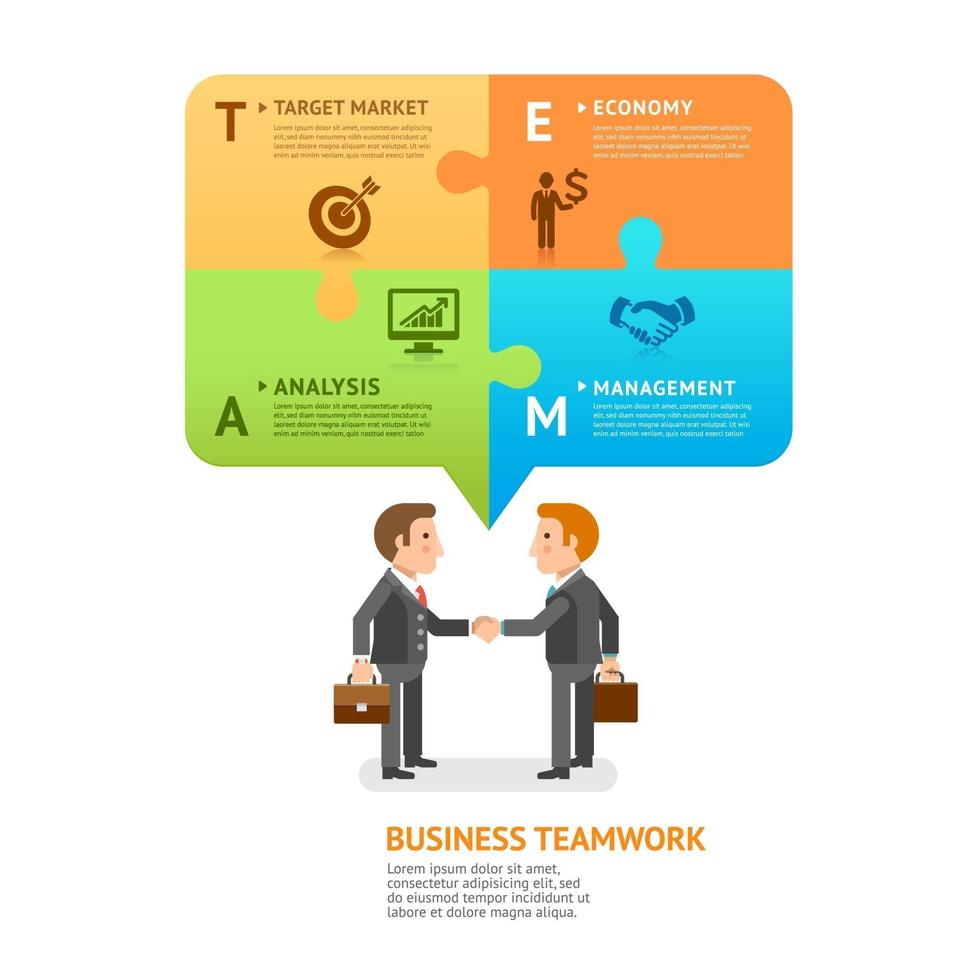 Business teamwork with speech bubble. Vector illustrations.