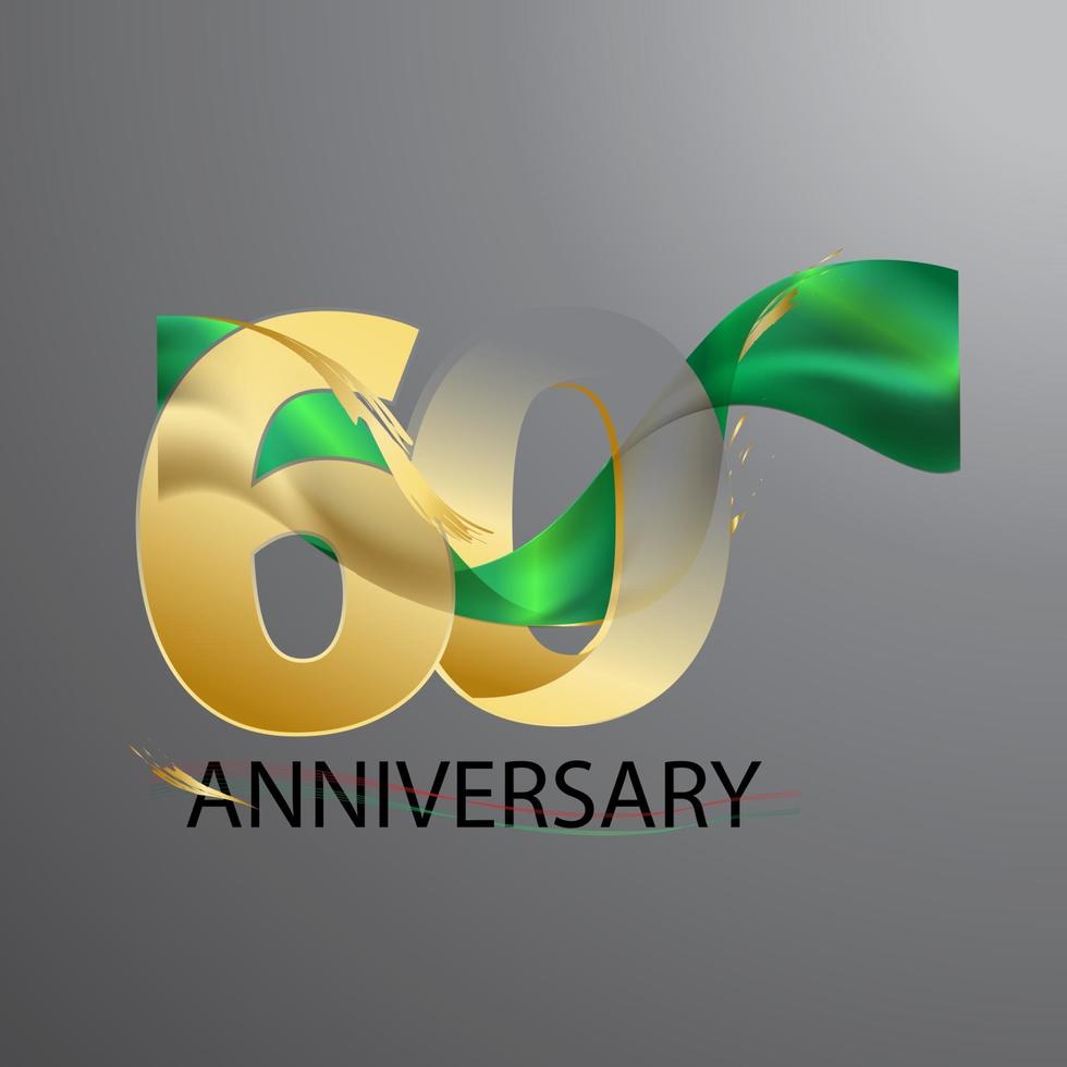 Ilustración de diseño de aniversario de 60 años vector