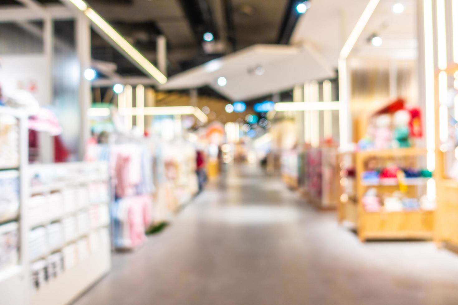 Abstract defocused shopping mall background photo