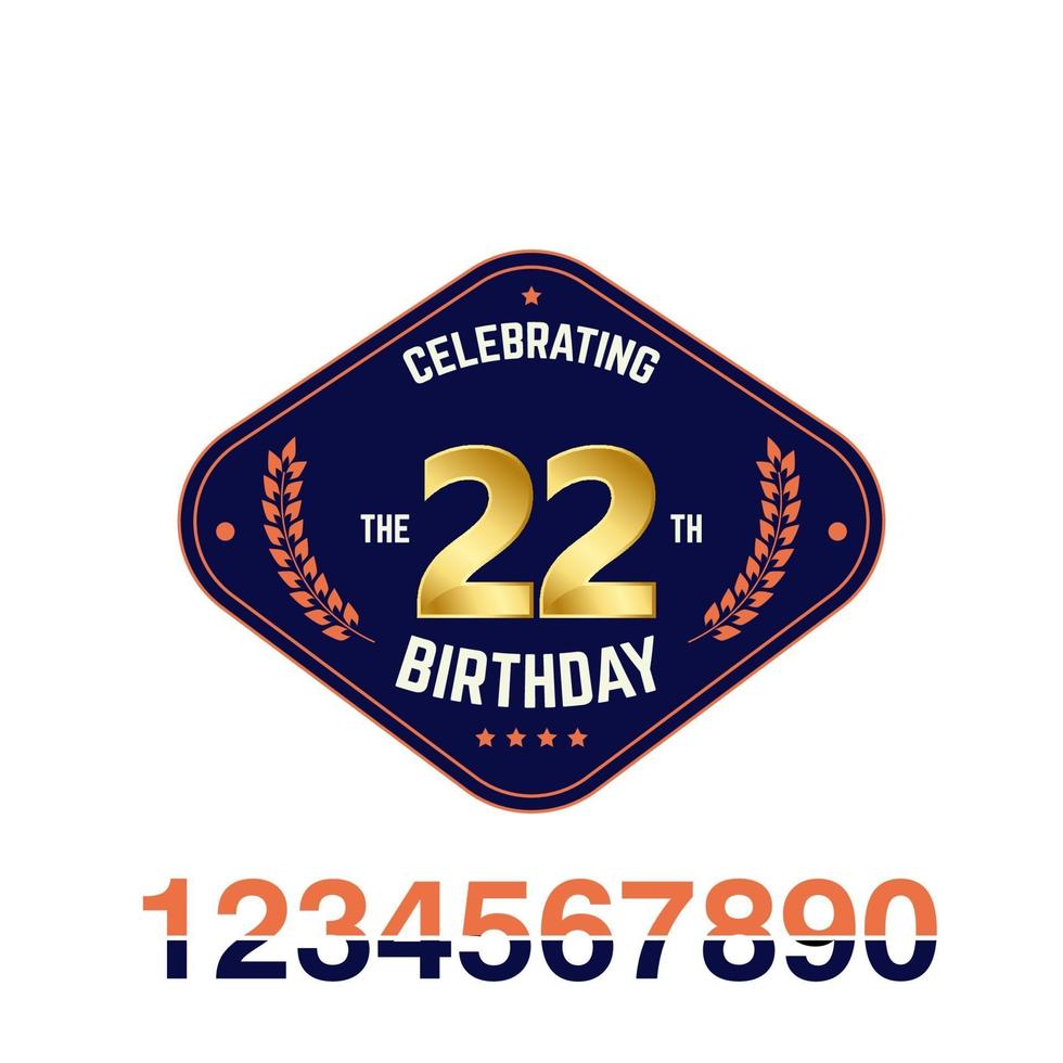 22 Year Anniversary Logo Design Illustration vector