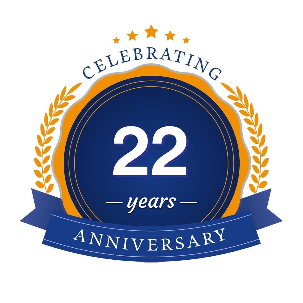 22 Year Anniversary Design Illustration vector