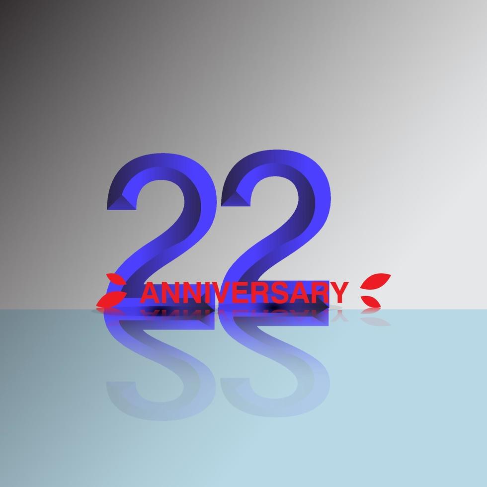 22 Year Anniversary Template Design Illustration vector