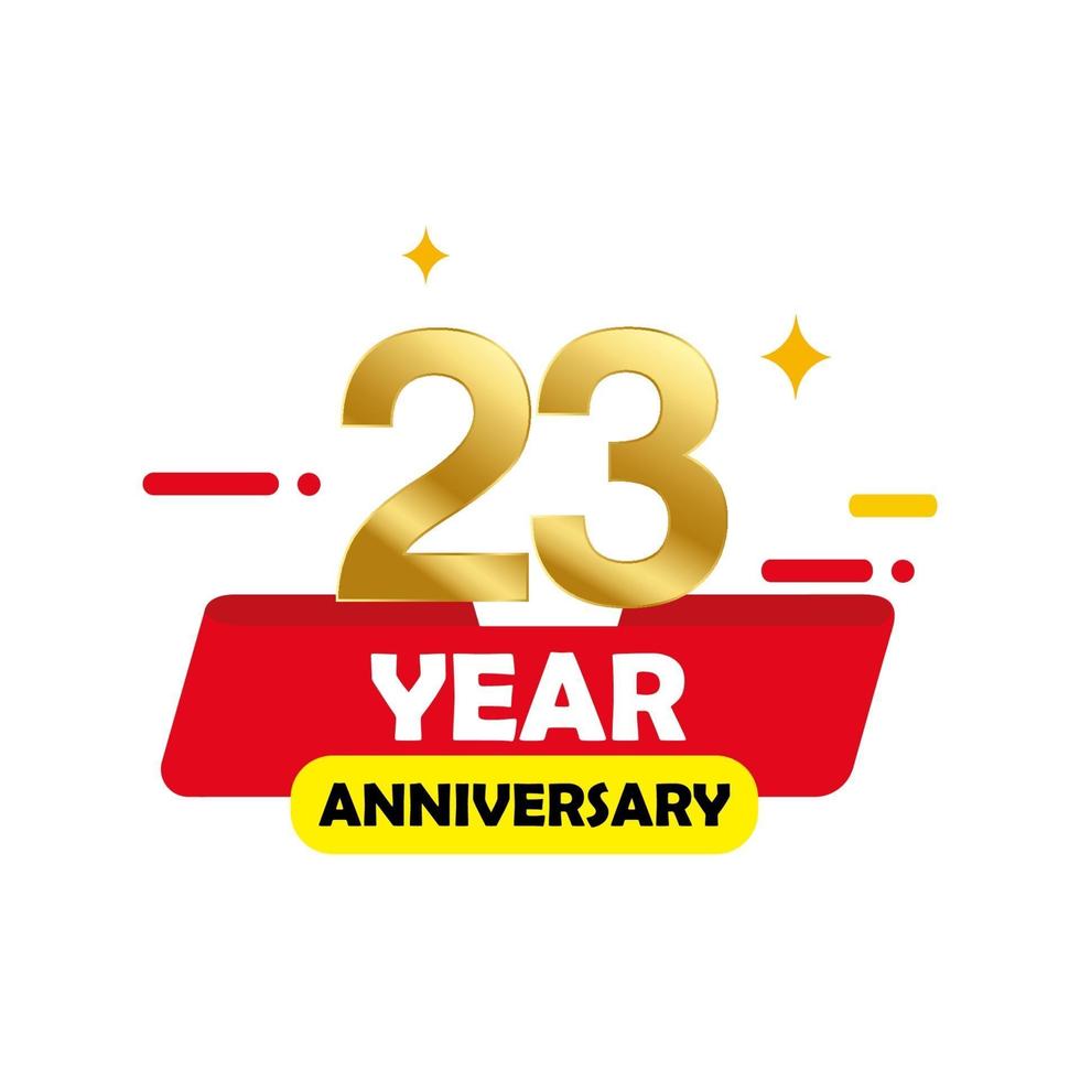 23 Year Anniversary Template Design Illustration vector