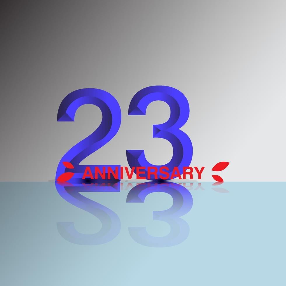 23 Year Anniversary Template Design Illustration vector