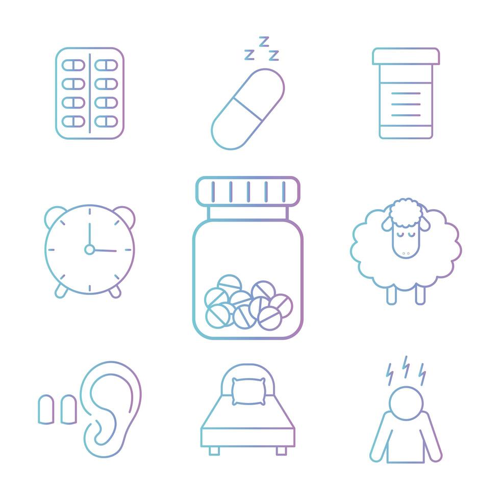 Sleeping icon set vector