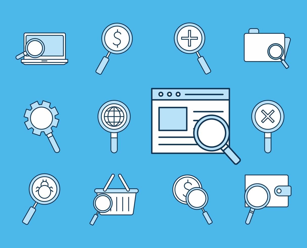 Search icon set vector