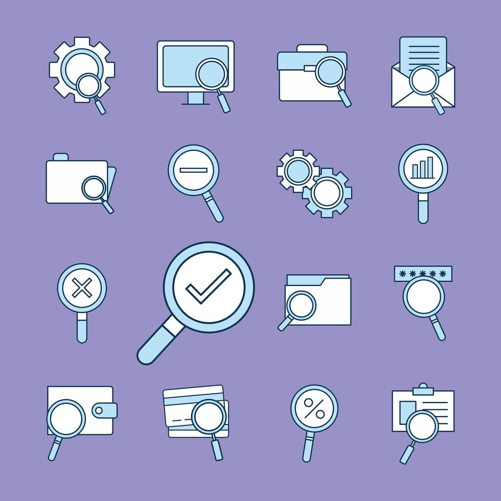 conjunto de iconos de búsqueda vector