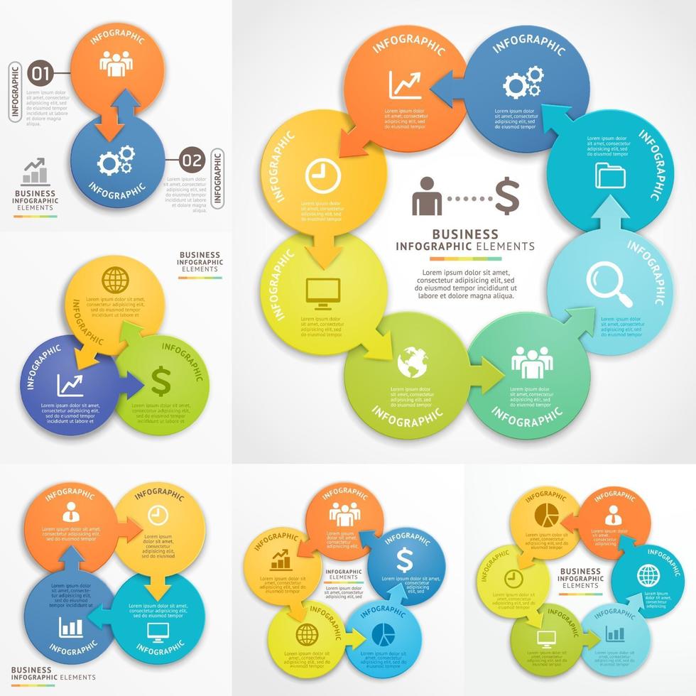 plantilla de diseño de infografías de negocios. ilustración vectorial. se puede utilizar para diseño de flujo de trabajo, diagrama, opciones numéricas, opciones de inicio, diseños web. vector