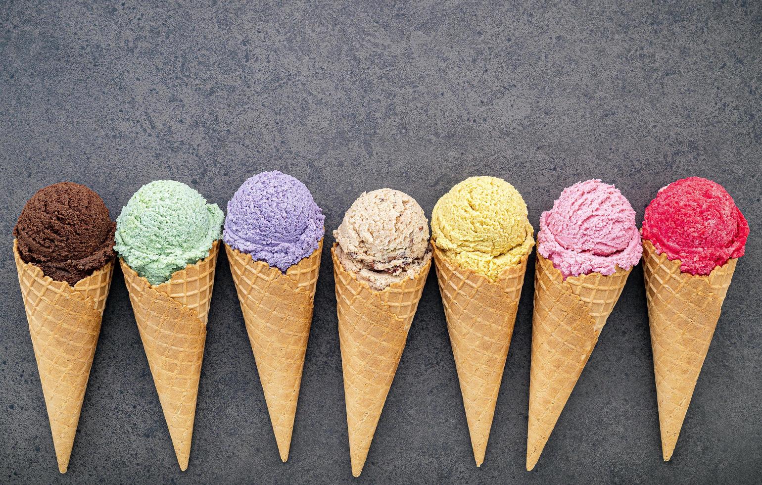 Flat lay of ice cream photo