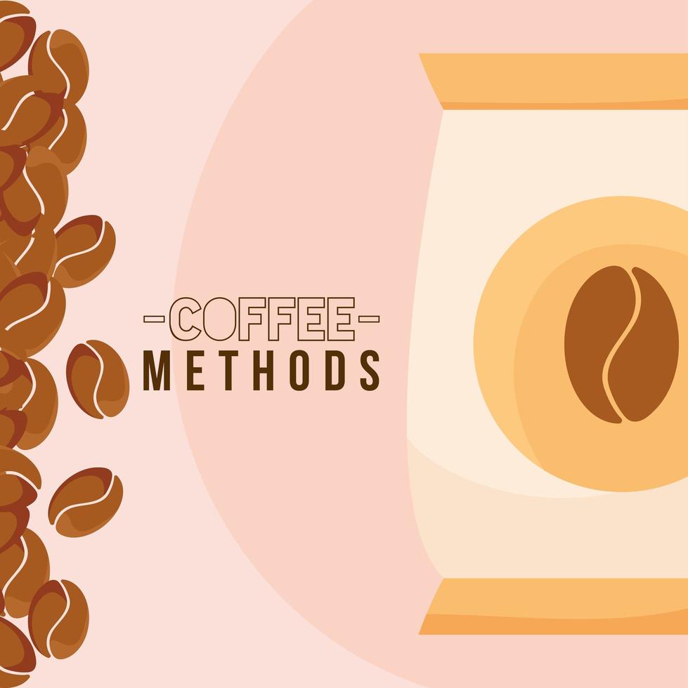 coffee methods with bean bag vector design