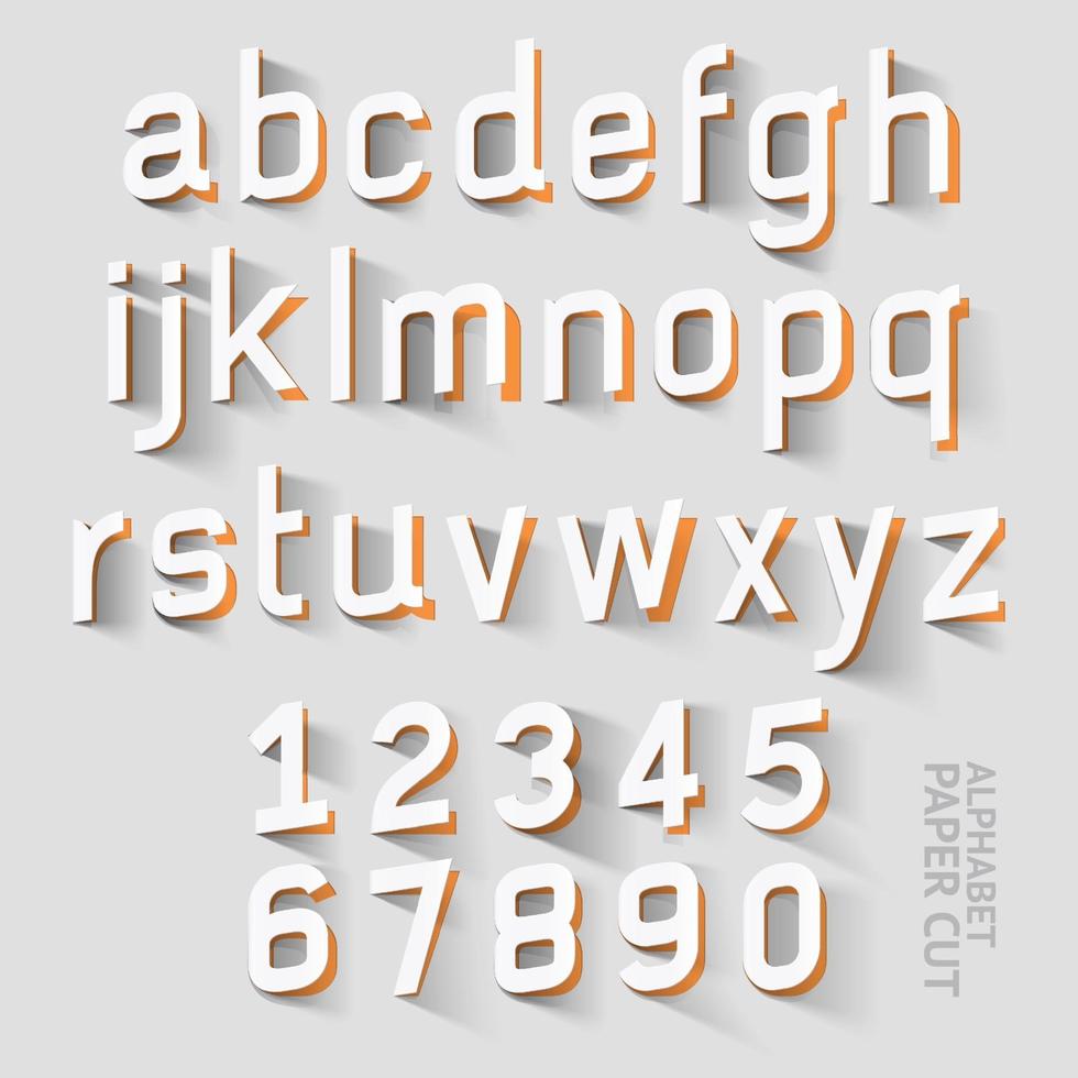 Lowercase alphabet paper cut designs vector
