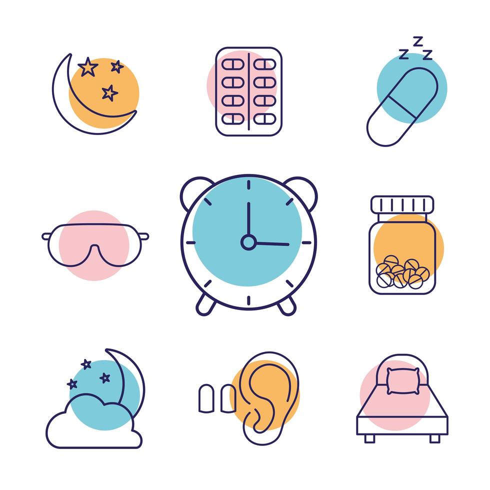 Sleeping icon set vector