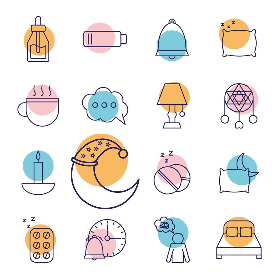 conjunto de iconos para dormir vector