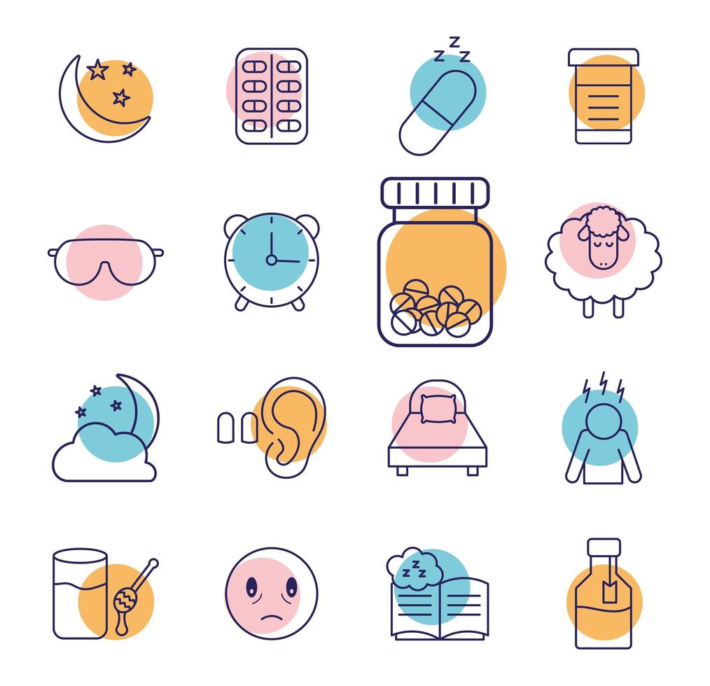 Sleeping icon set vector