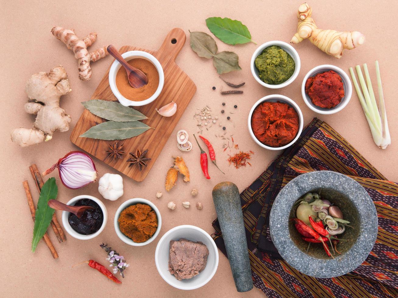 Top view of seasoning photo