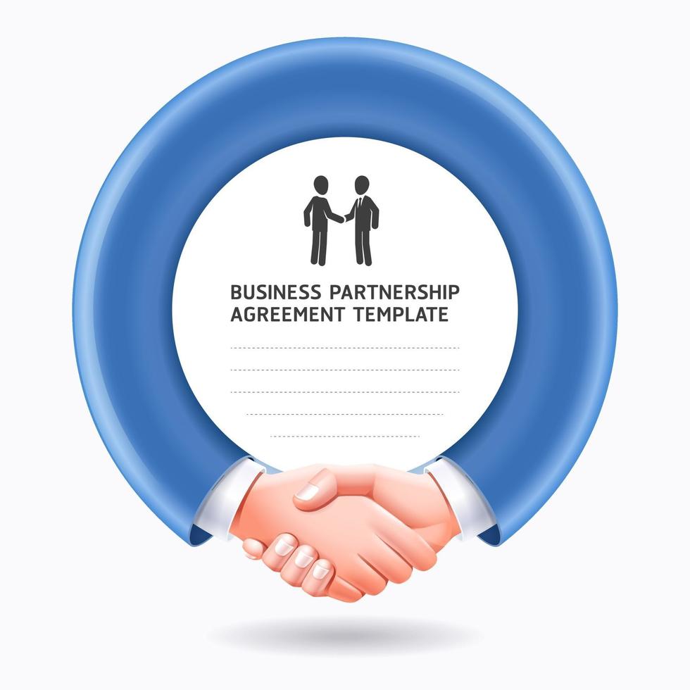Business partnership conceptual design. Business people handshake template background. vector