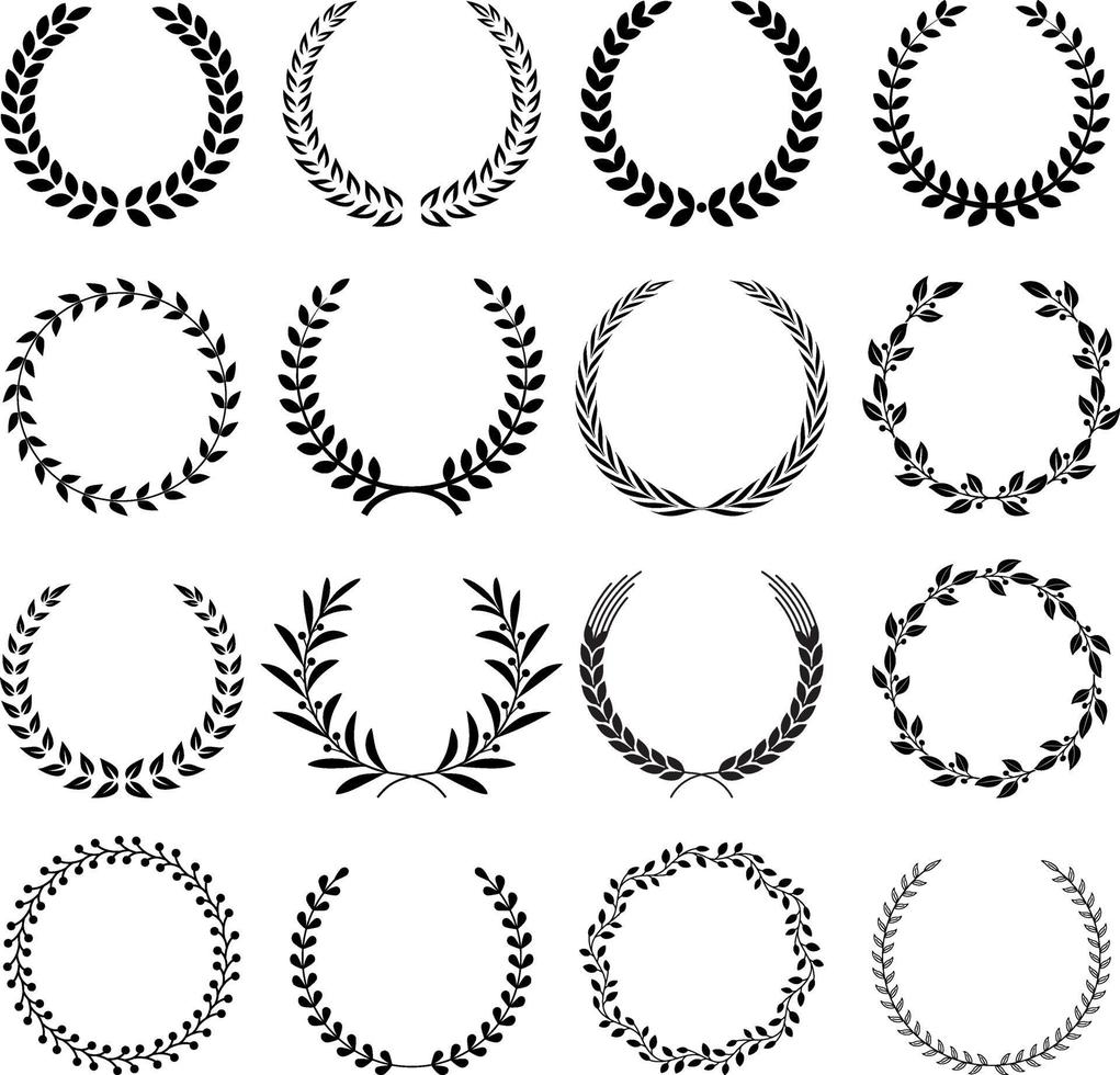 Wreath frame vector illustrations.