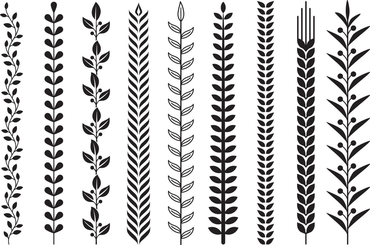 Leaf nature pattern vector illustrations.