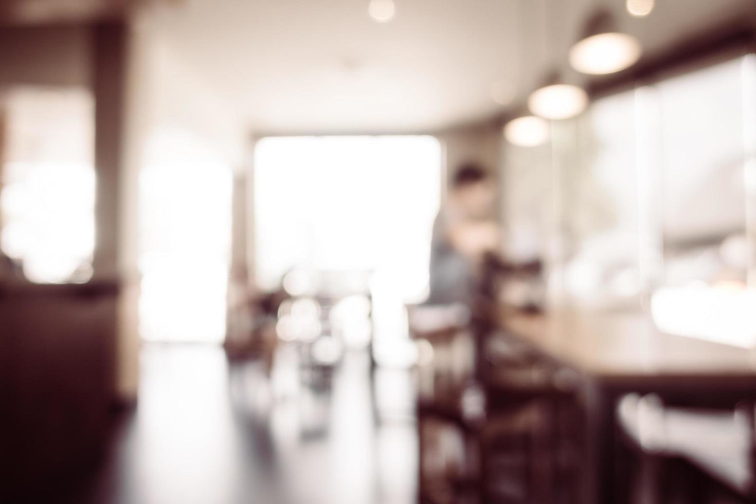 Fondo desenfocado de cafetería y restaurante. foto