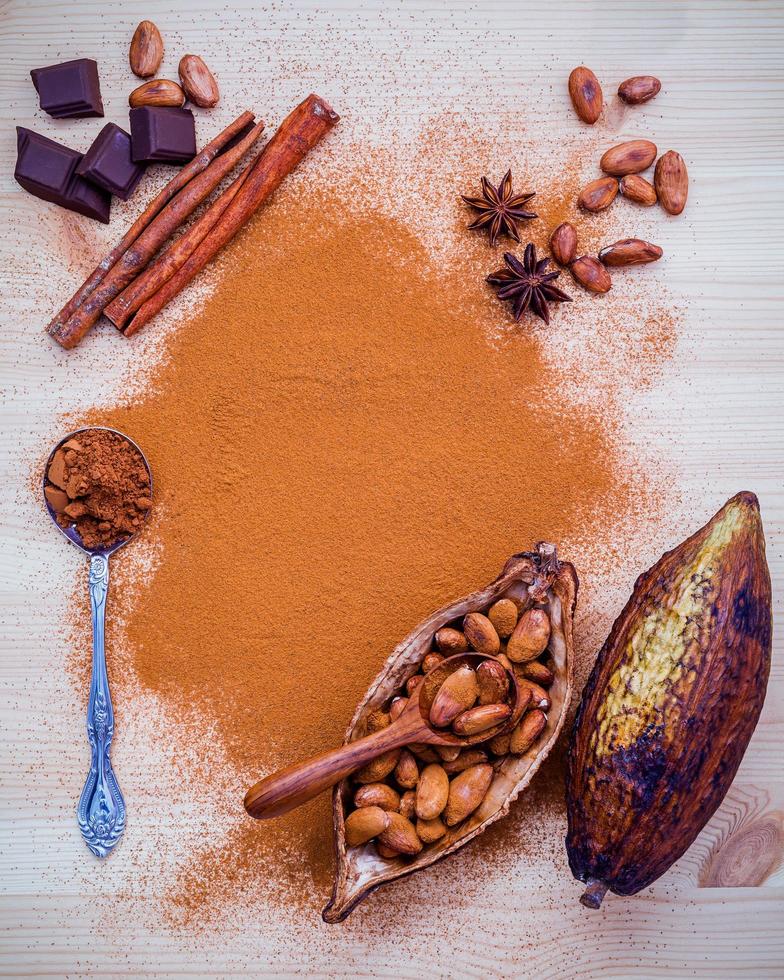 Flat lay of spices photo