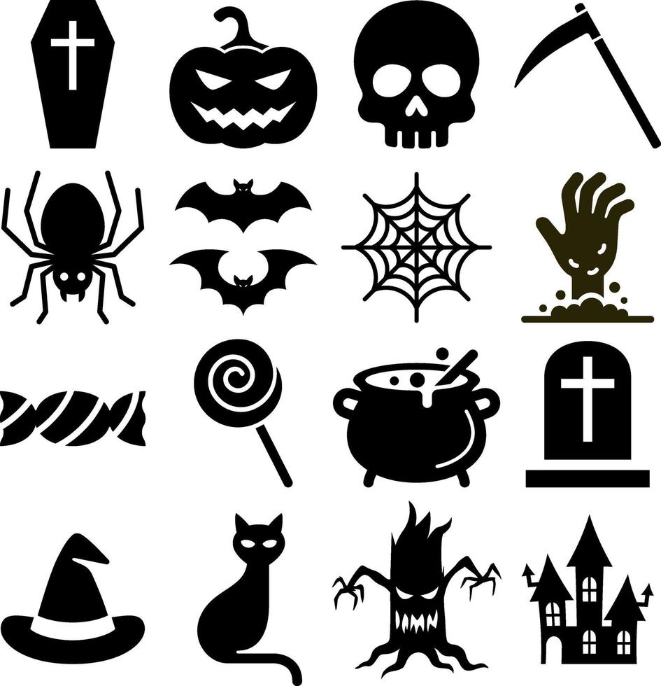 Halloween icons vector illustration.