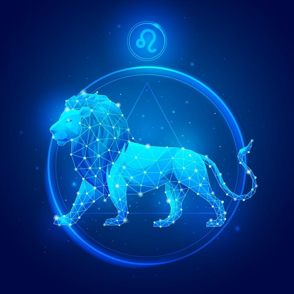 iconos de signo del zodiaco leo vector